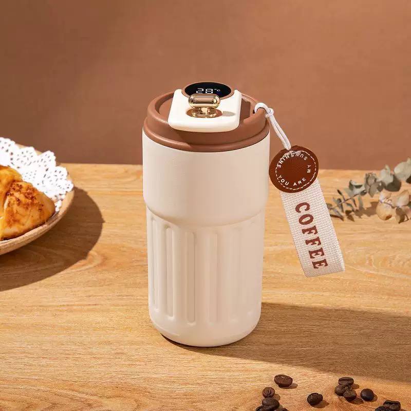 تراول ماگ دماسنجدار مدل Coffee (استیل 316 بنددار) - خرید مستقیم از منطقه آزاد چابهار