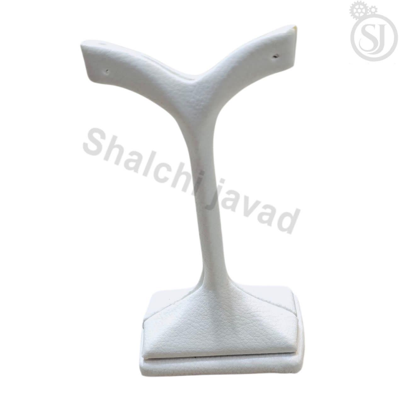 استند تک گوشواره چرمی سفید مدل ایستاده
