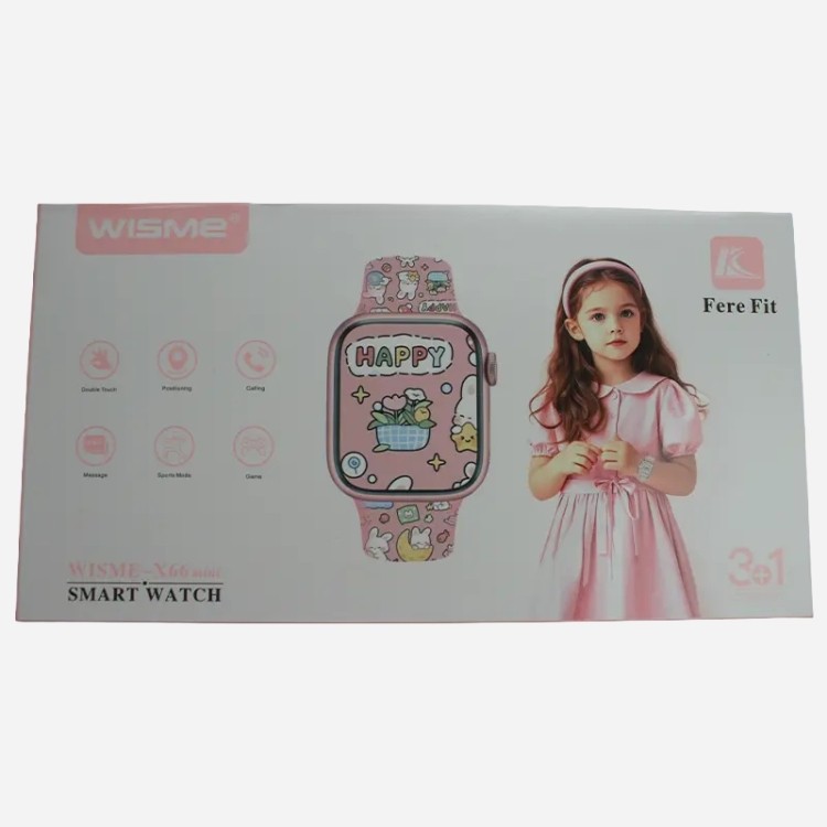 ساعت هوشمند دخترانه و پسرانه دارای 3بند متنوع مدل wismi x66 mini