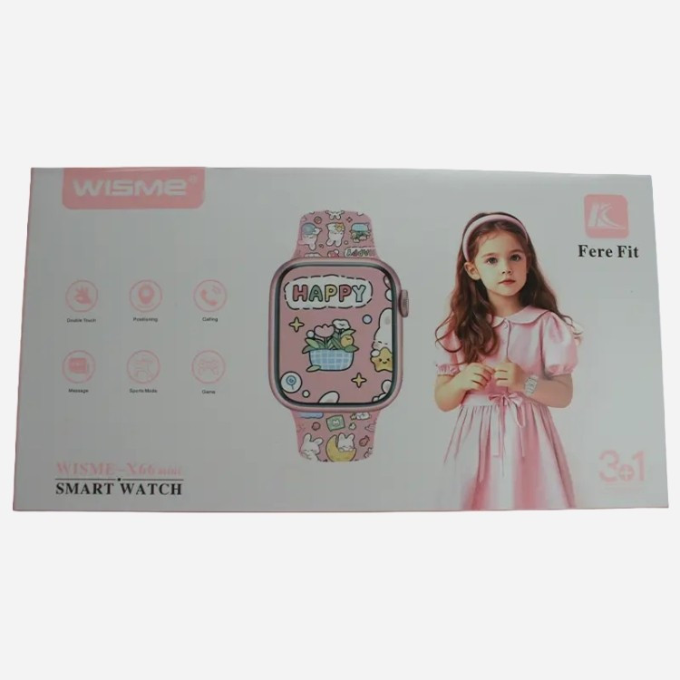 ساعت هوشمند دخترانه و پسرانه دارای 3بند متنوع مدل wismi x66 mini