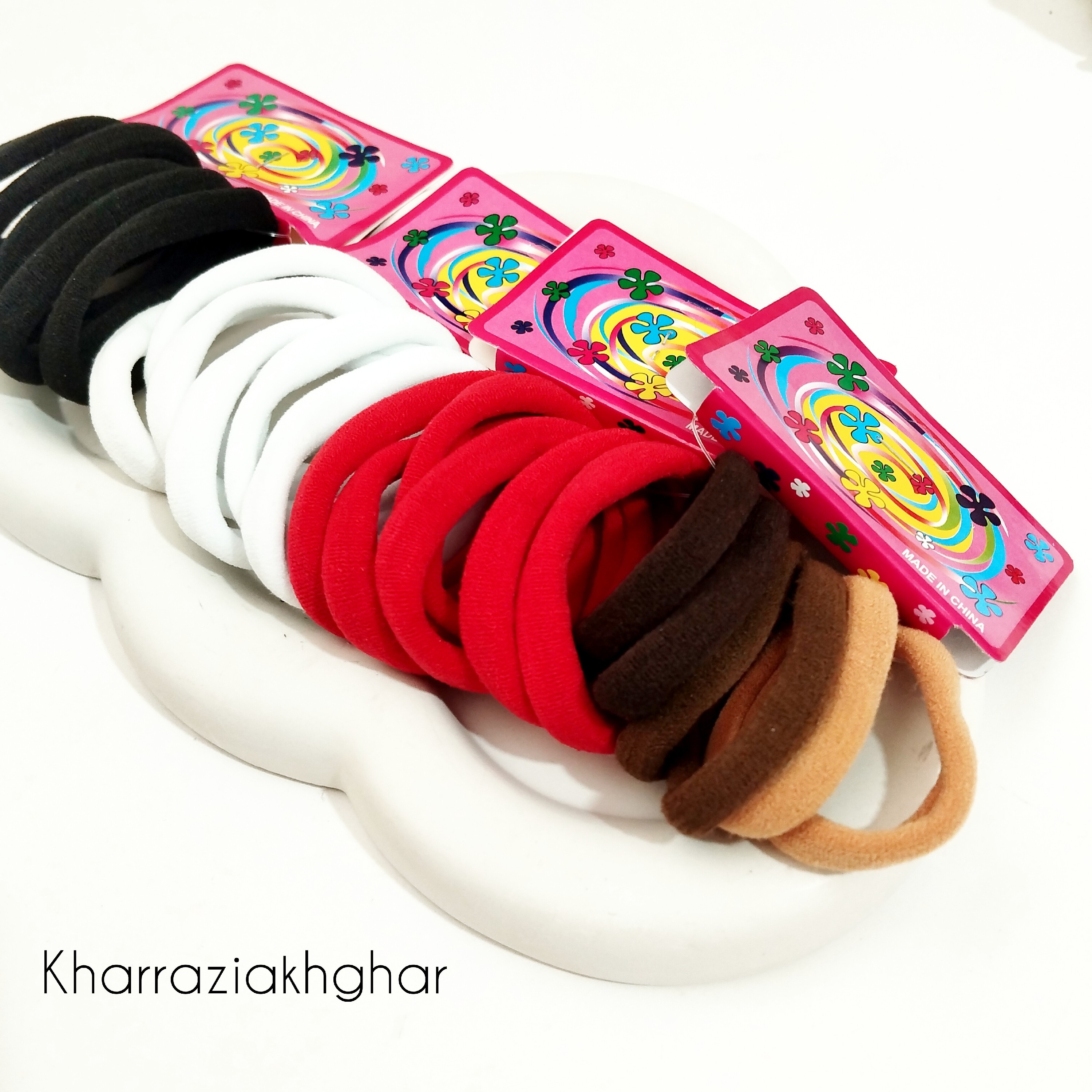 کش موی حوله ای کارتی سایز متوسط با کیفیت و کشسانی عالی در بسته های 6تایی تقدیمتون میشه