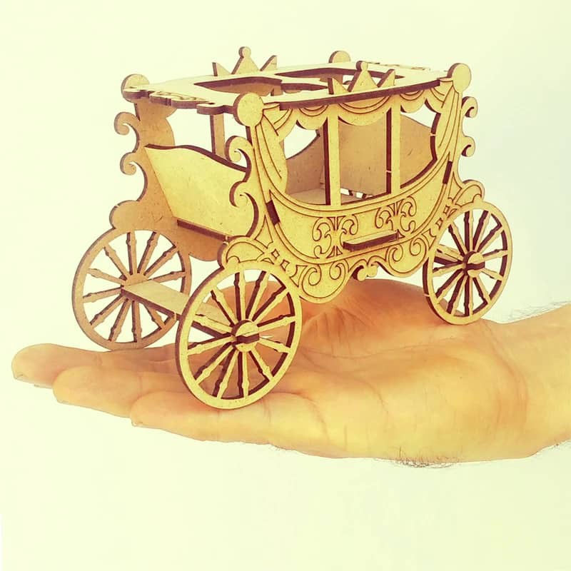 پازل چوبی سه بعدی جامدادی مدل کالسکه(بازی ساختنی . فکری و آموزشی و خلاقیتی و لوازم التحریر)