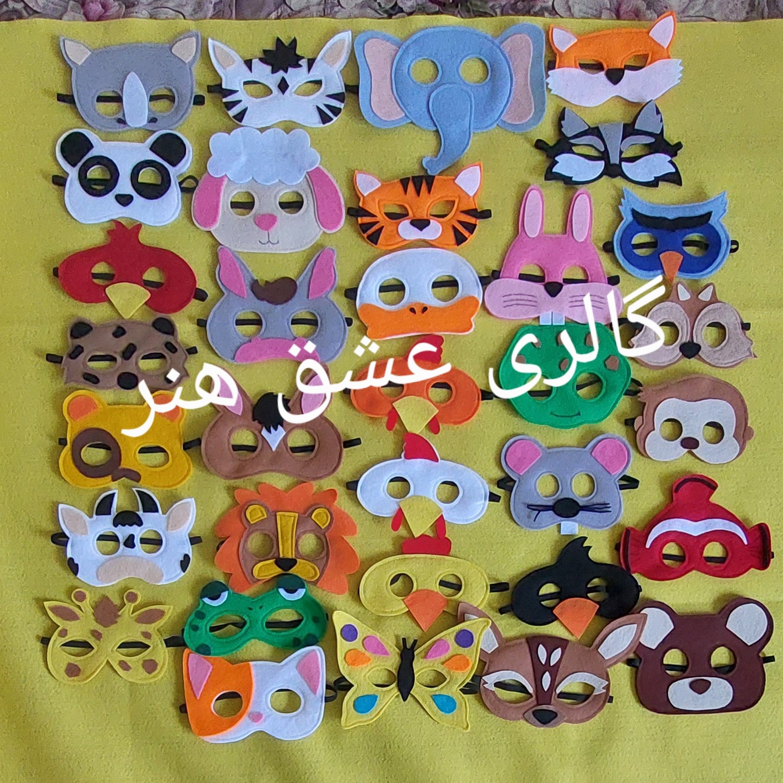 صورتک ( نقاب ) نمدی حیوانات دوخته شده