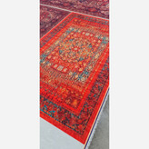 فرشینه مخمل ترک طرح فرش هلنا لاکی نارنجیU111